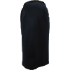 Black Slinky Jersey Short Straight (Pencil) Lined Skirt, Adjustable Waistline