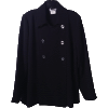 Double-Breasted Black Crepe Jacket